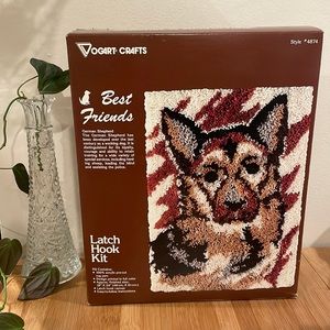 🐾 Vintage Latch Hook Kit - German Shepherd “Best Friends”